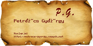 Petrács György névjegykártya